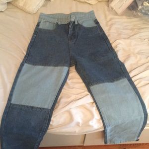 chinese colour block jeans size 113